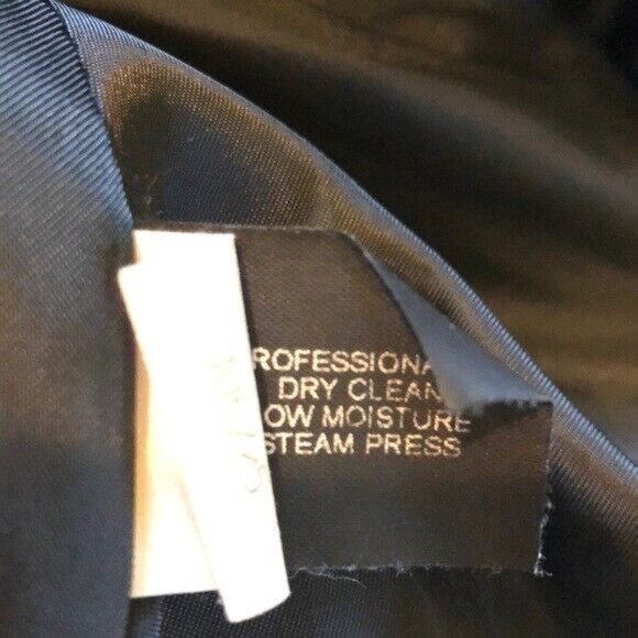 Ann Klein Coat Black Wool Blend Huge Lapels Collar Midi Trench Jacket Small - Picture 6 of 6